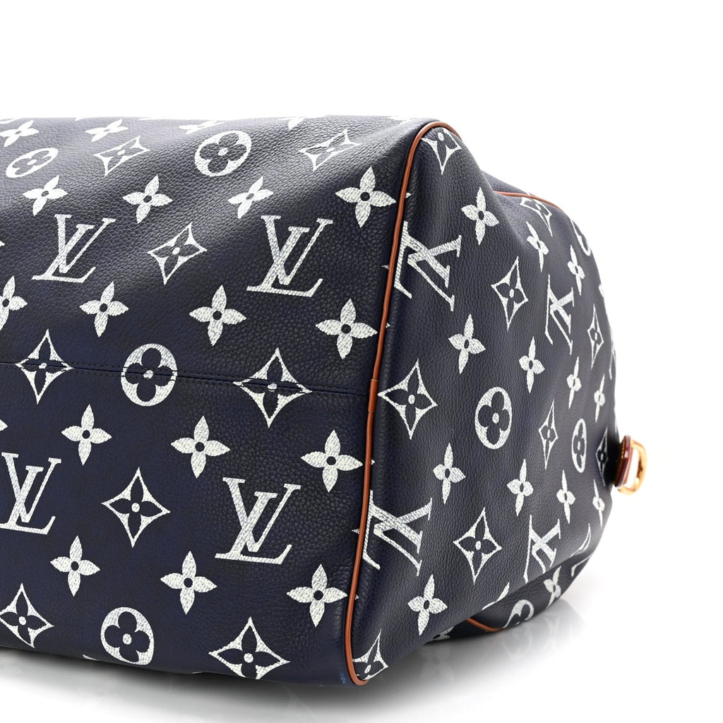 CALFSKIN MONOGRAM SPEEDY P9 BANDOULIERE 50 INDIGO