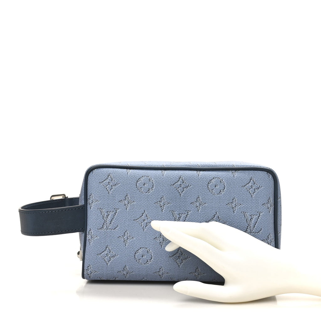 MONOGRAM HERITAGE LOCKER DOPP KIT TOILET POUCH BLUE