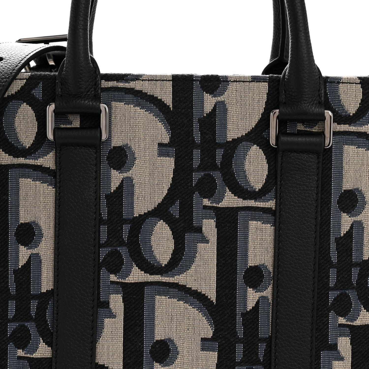 MAXI OBLIQUE JACQUARD EAST WEST TOTE BEIGE BLUE