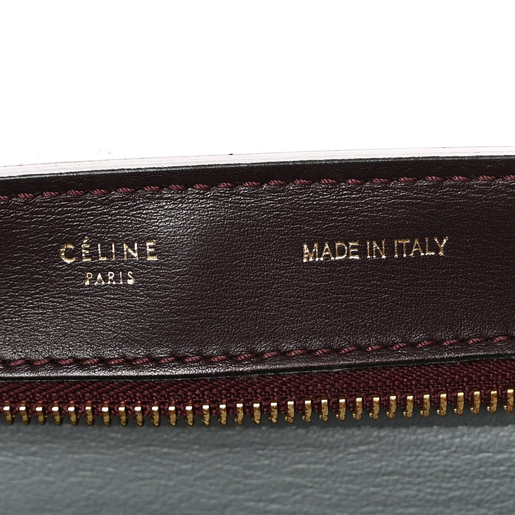 CALFSKIN AND SUEDE SMALL TRI-COLOR TRAPEZE DARK GREY